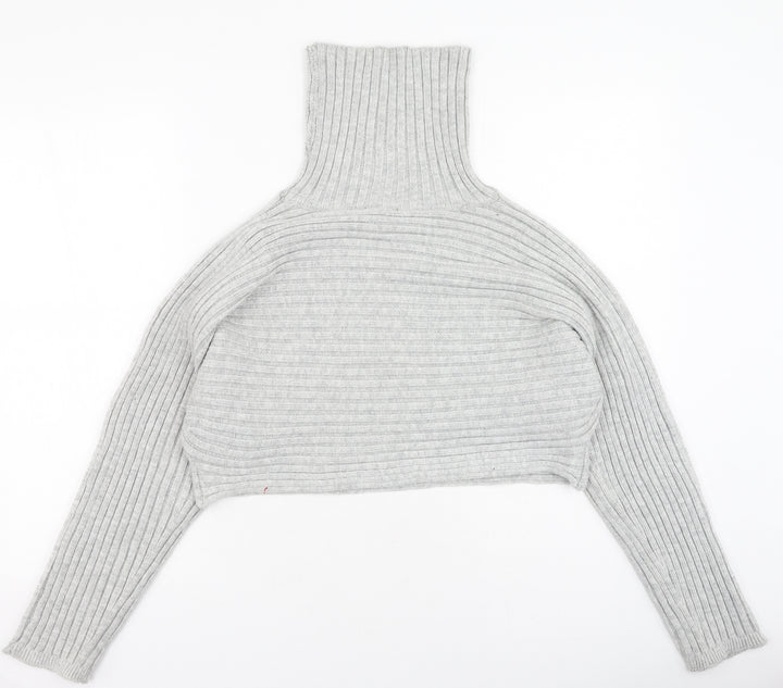New Look Womens Grey High Neck  Acrylic Pullover Jumper Size L