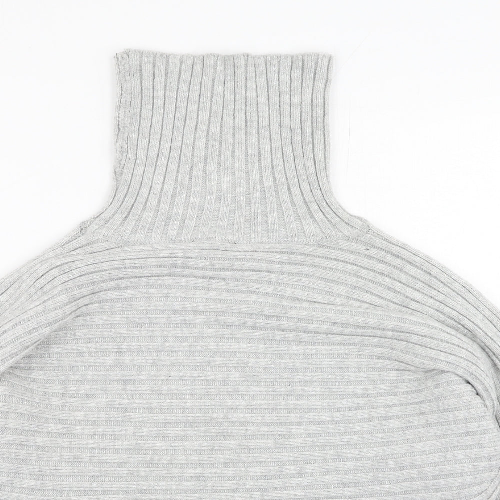 New Look Womens Grey High Neck  Acrylic Pullover Jumper Size L