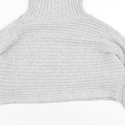 New Look Womens Grey High Neck  Acrylic Pullover Jumper Size L