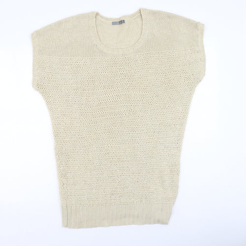 South  Womens Beige Round Neck  Acrylic Pullover Jumper Size 16