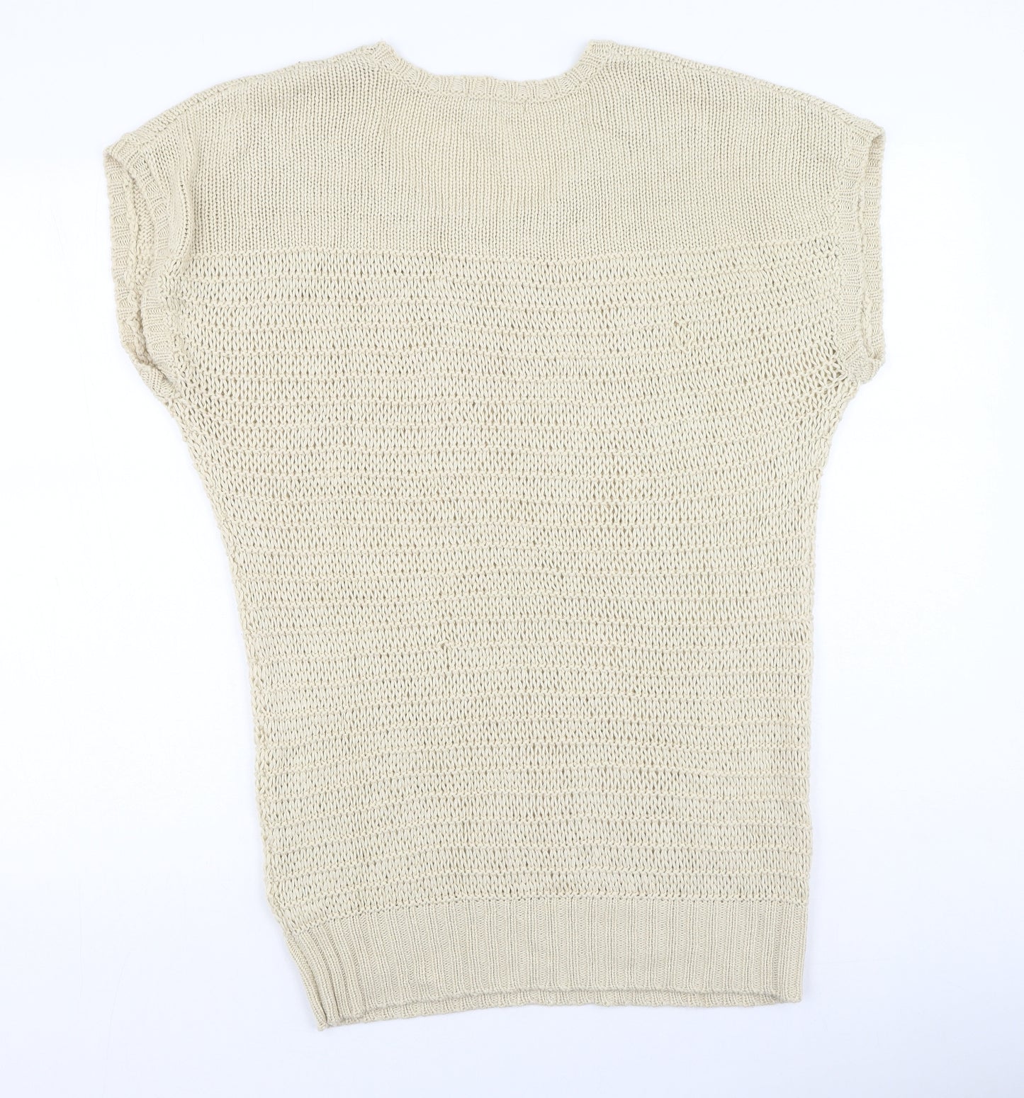 South  Womens Beige Round Neck  Acrylic Pullover Jumper Size 16