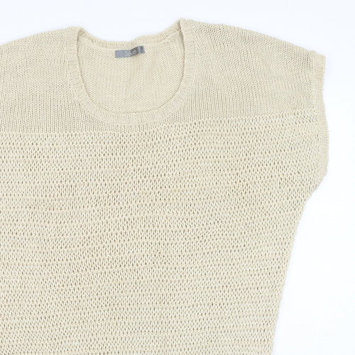 South  Womens Beige Round Neck  Acrylic Pullover Jumper Size 16