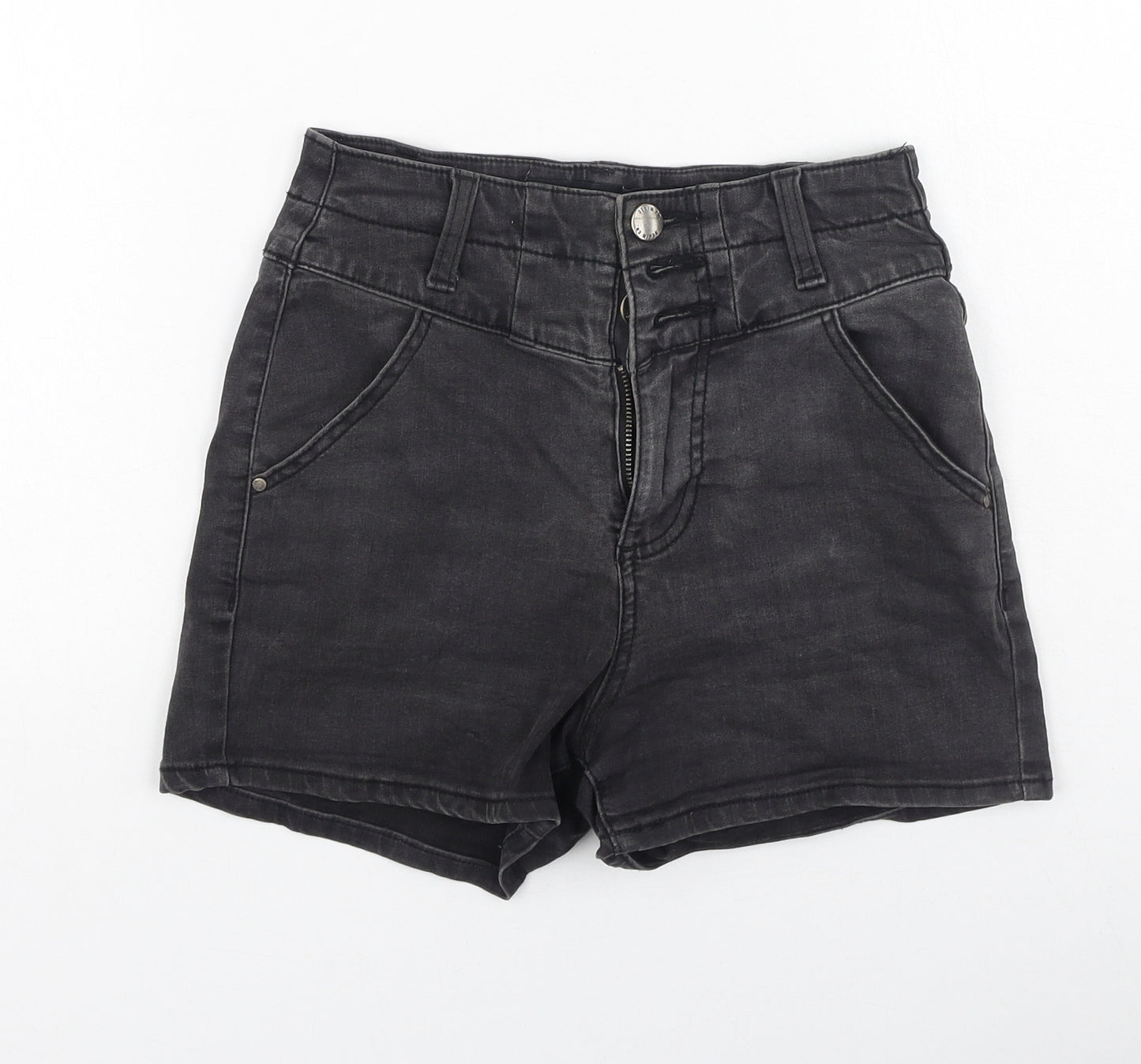 Denim & Co. Womens Grey  Cotton Hot Pants Shorts Size 6 L3 in Regular