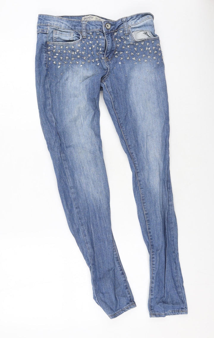 Denim & Co. Womens Blue Cotton Mom Jeans Size 10 L37 in Regular