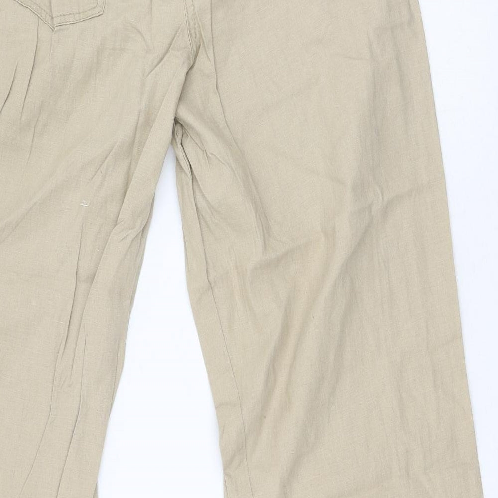 George  Womens Brown  Cotton Trousers  Size 12 L30 in Regular