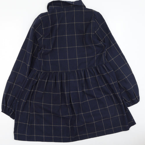 SheIn Womens Blue Plaid Cotton Fit & Flare  Size S  Collared