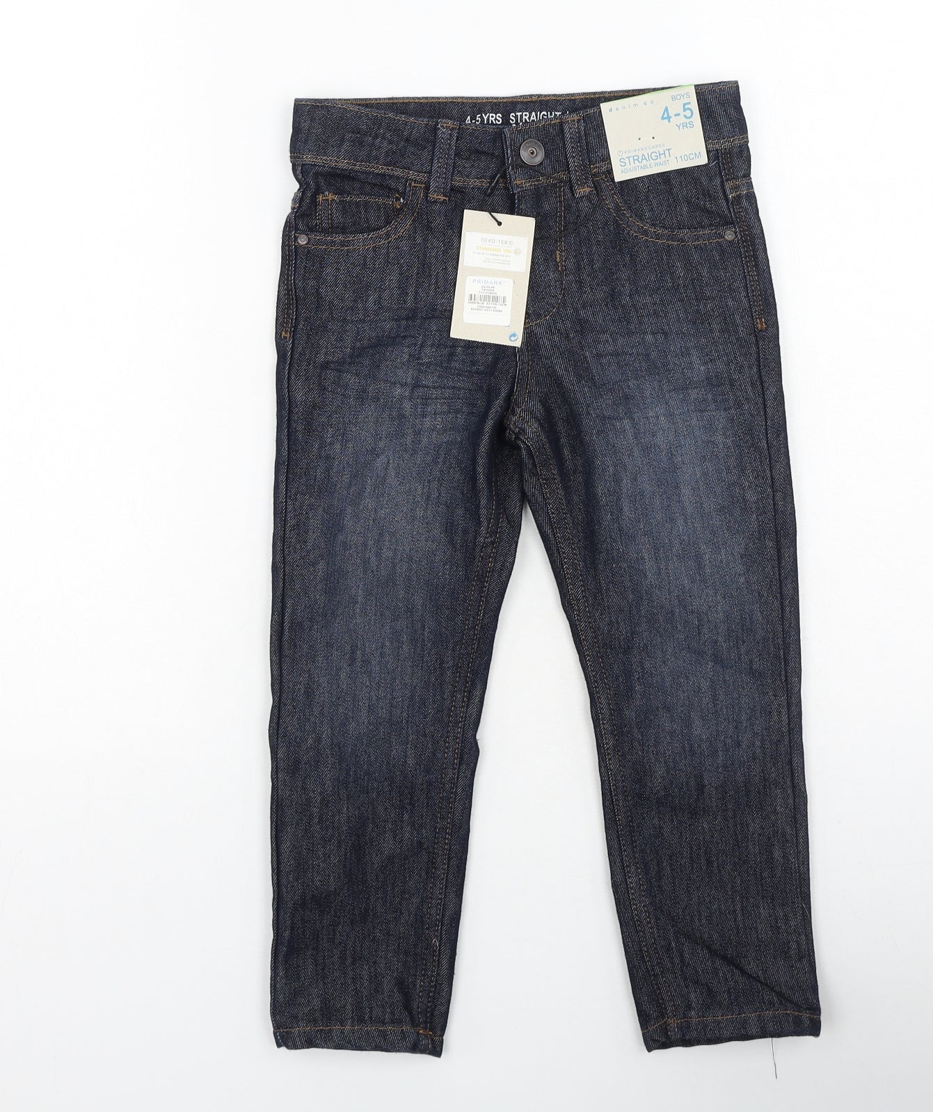 Denim & Co. Boys Blue  Cotton Straight Jeans Size 4-5 Years  Regular