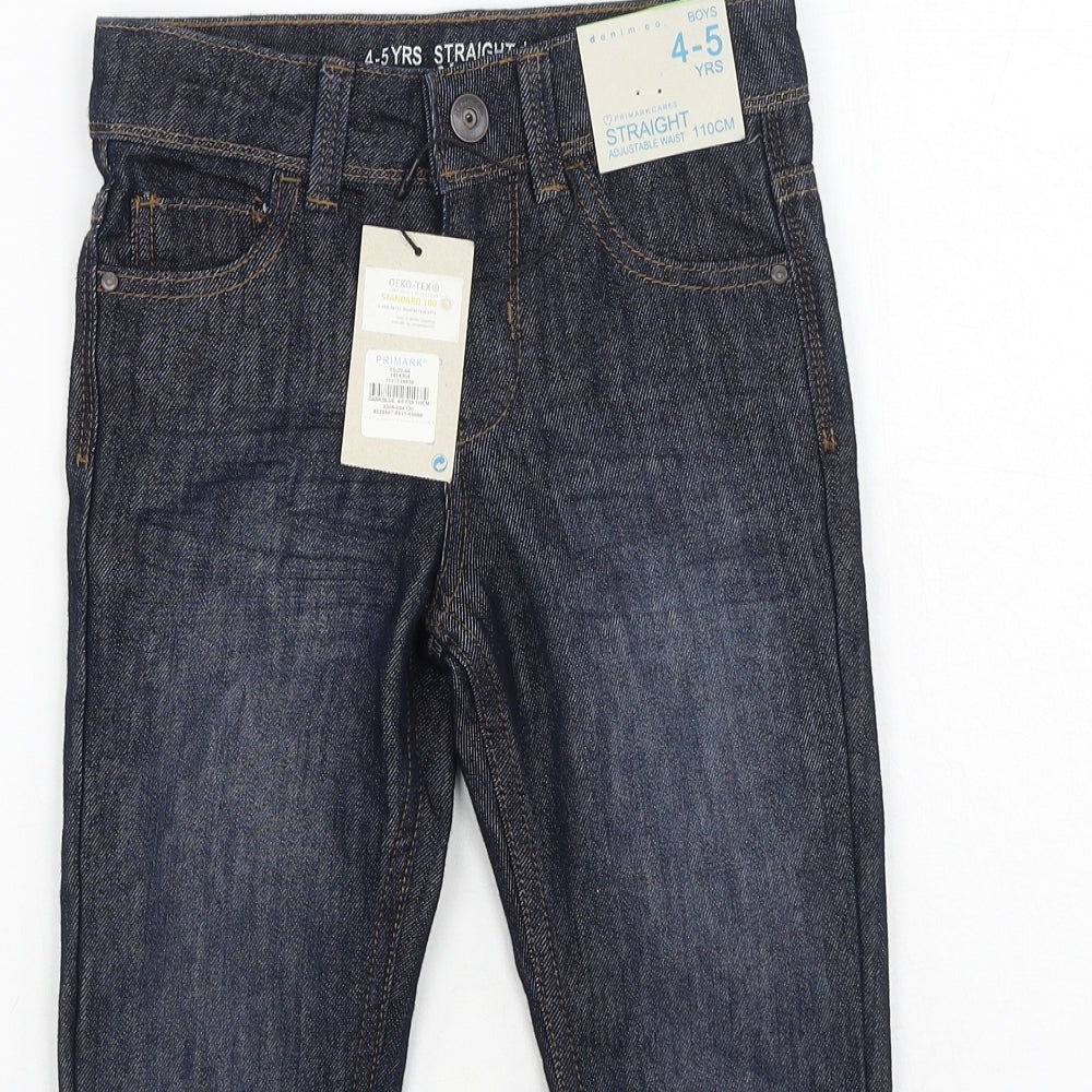 Denim & Co. Boys Blue  Cotton Straight Jeans Size 4-5 Years  Regular