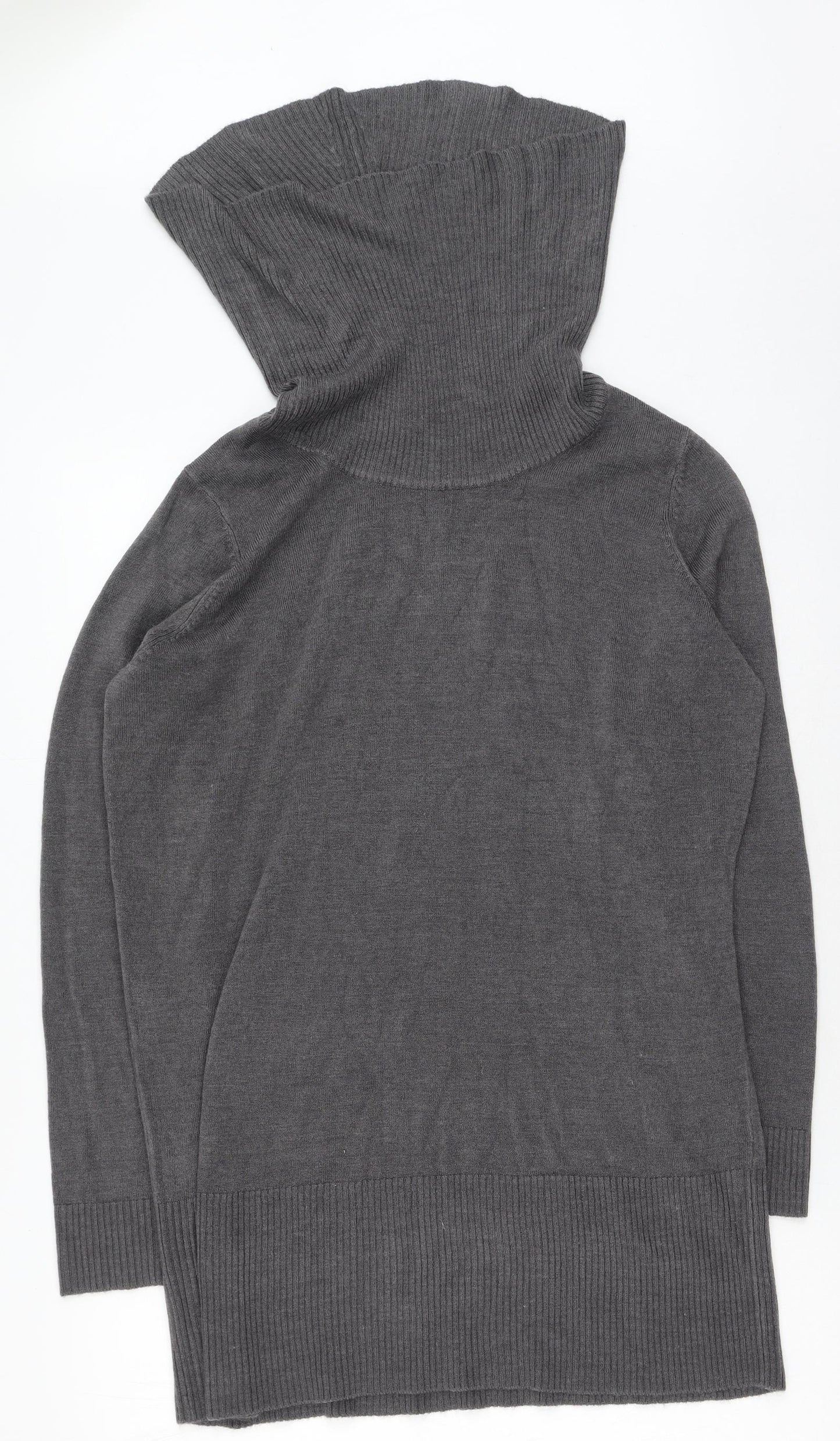 Preworn Womens Grey High Neck  Acrylic Pullover Jumper Size 16