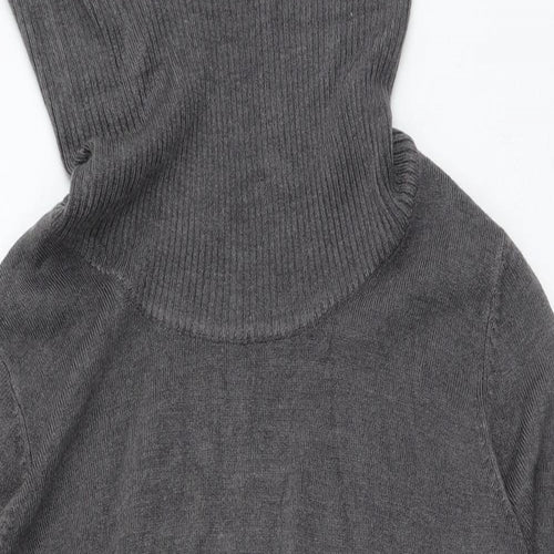 Preworn Womens Grey High Neck  Acrylic Pullover Jumper Size 16