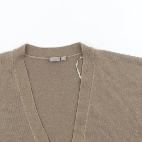 TU Womens Brown V-Neck  Acrylic Cardigan Jumper Size 12