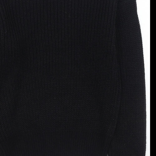 Boohoo Womens Black Round Neck  Polyester Pullover Jumper Size M