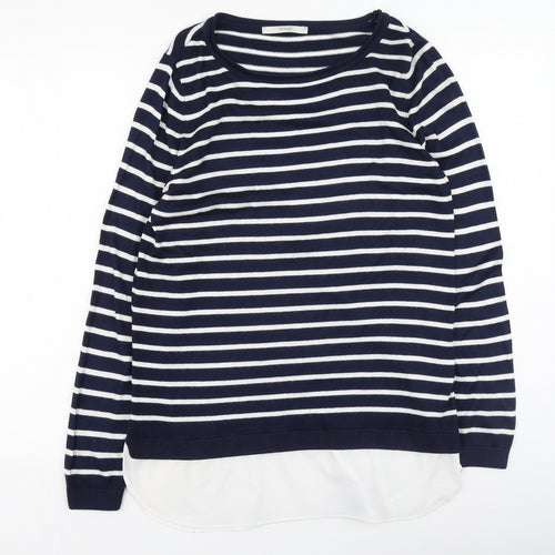 George  Womens Multicoloured Round Neck Striped Viscose Pullover Jumper Size 14