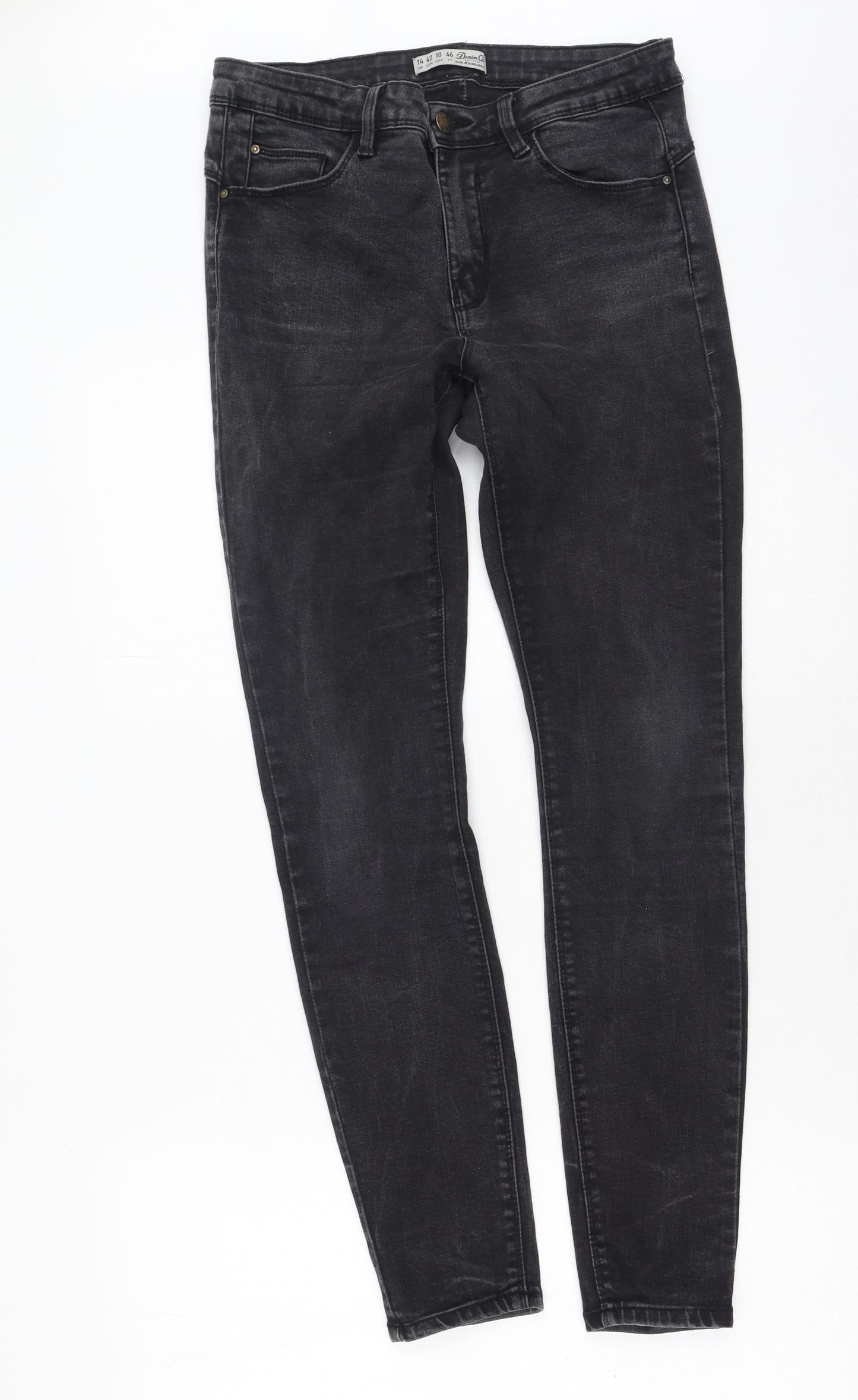 Denim & Co. Womens Grey  Cotton Skinny Jeans Size 14 L28 in Regular