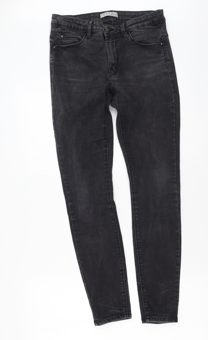 Denim & Co. Womens Grey  Cotton Skinny Jeans Size 14 L28 in Regular
