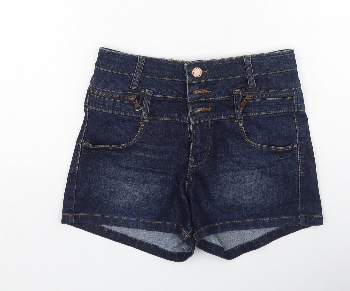 New Look Womens Blue  Cotton Hot Pants Shorts Size 8 L4 in Regular