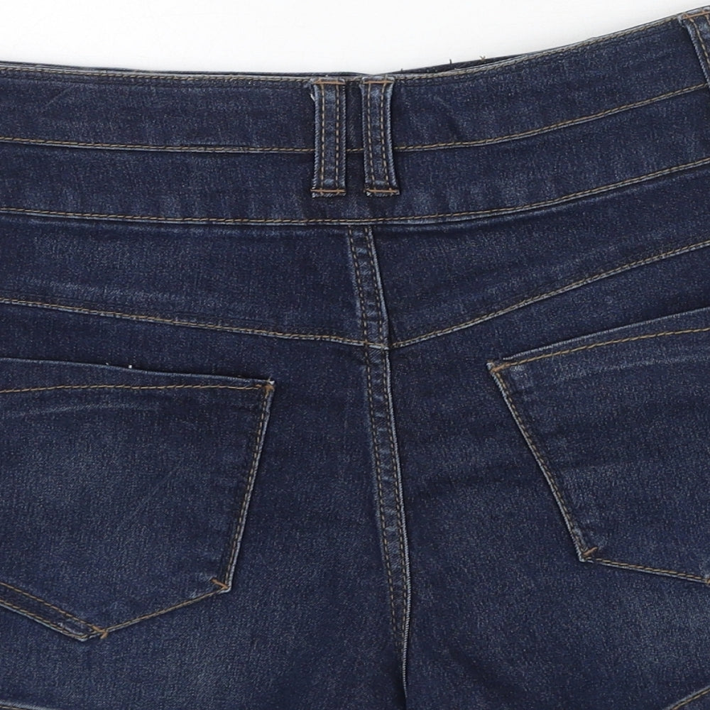 New Look Womens Blue  Cotton Hot Pants Shorts Size 8 L4 in Regular