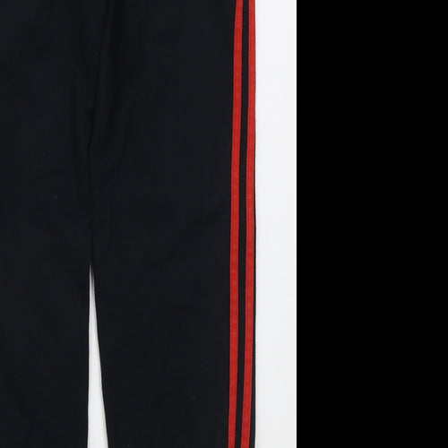 adidas Boys Black  Cotton Sweatpants Trousers Size 11-12 Years  Regular Drawstring - Red