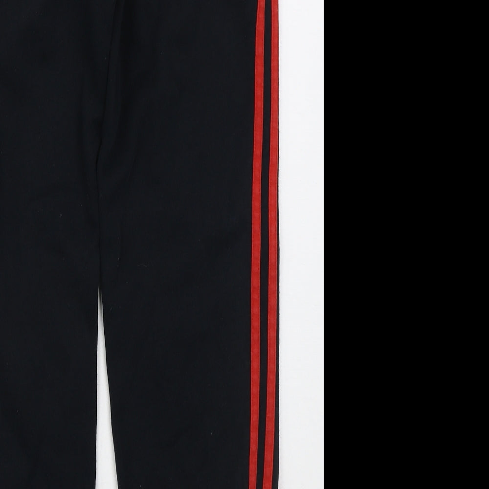 adidas Boys Black  Cotton Sweatpants Trousers Size 11-12 Years  Regular Drawstring - Red