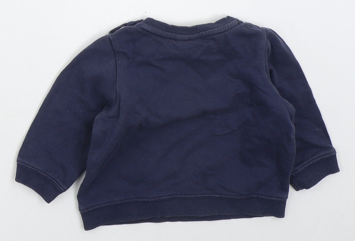 Tape A Coeil Boys Blue  Cotton Basic T-Shirt Size 3-6 Months Crew Neck Pullover - Petit Bandit