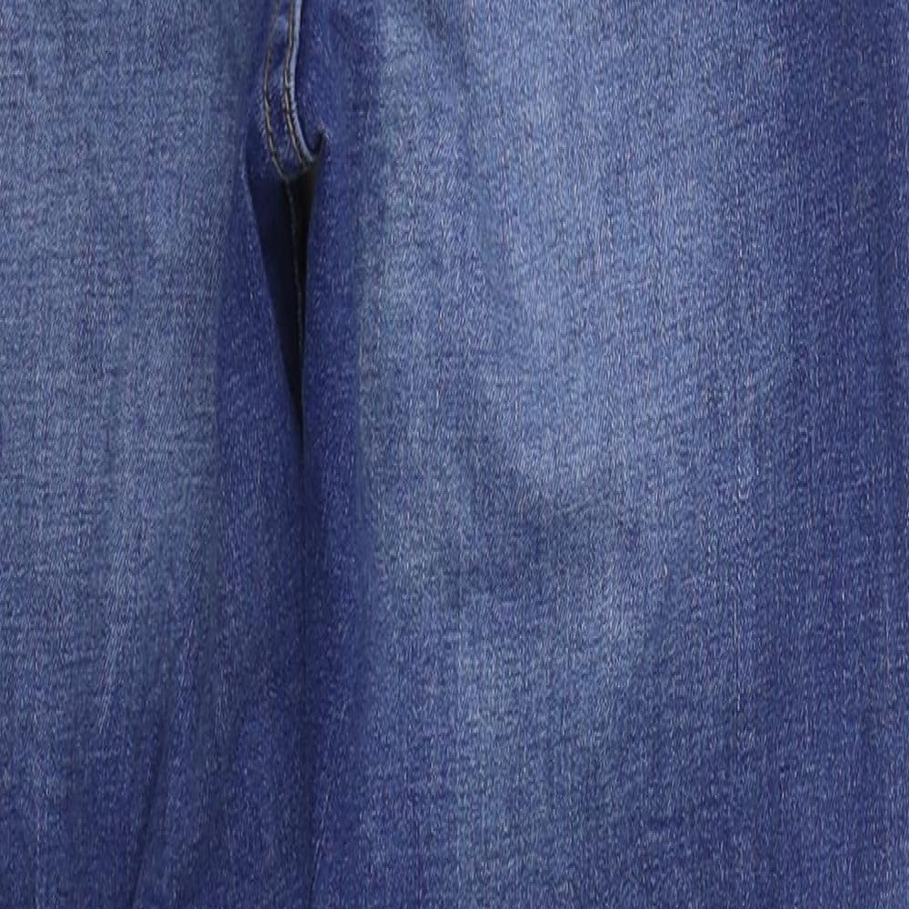 Primark Womens Blue  Cotton Skinny Jeans Size 12 L26 in Regular Button