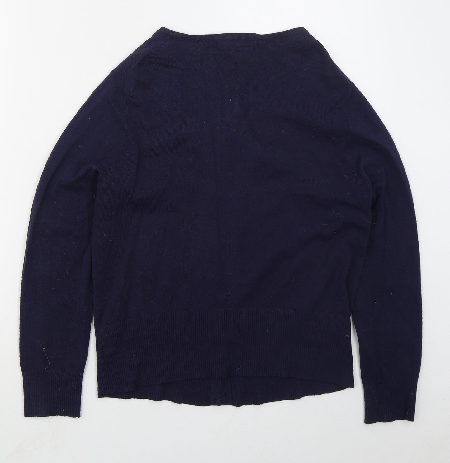 Marks and Spencer Womens Blue Round Neck  Viscose Cardigan Jumper Size 16
