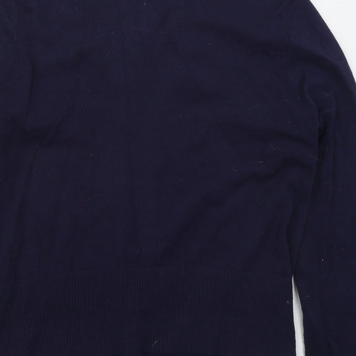 Marks and Spencer Womens Blue Round Neck  Viscose Cardigan Jumper Size 16