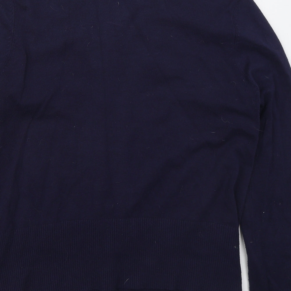 Marks and Spencer Womens Blue Round Neck  Viscose Cardigan Jumper Size 16