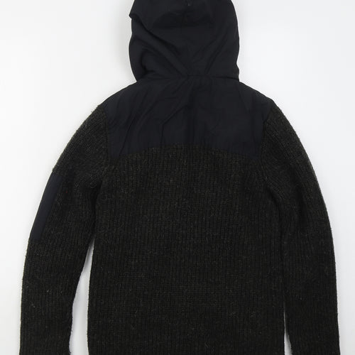D Code Mens Grey  Acrylic Full Zip Hoodie Size S