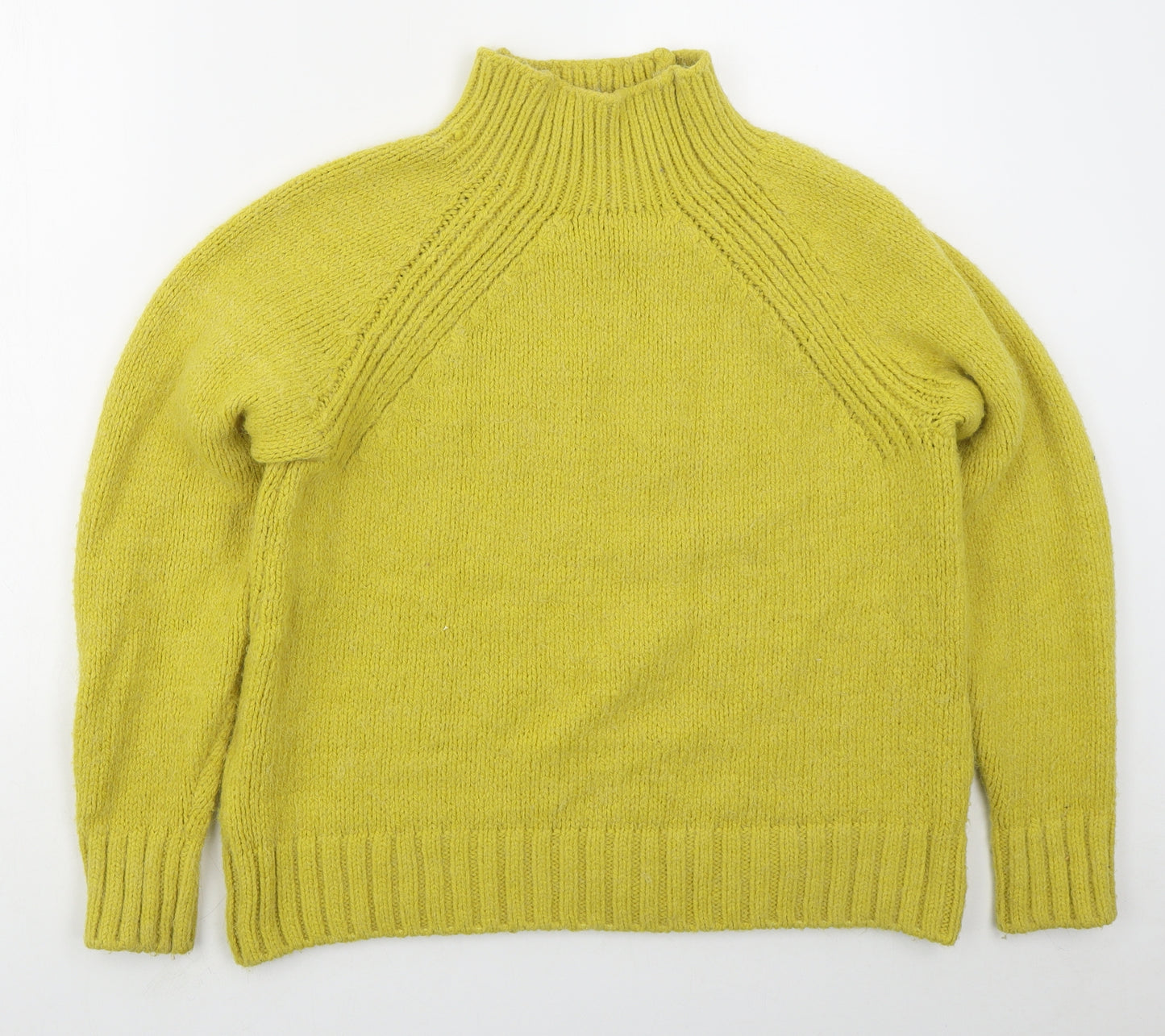 River Island Womens Yellow High Neck  Acrylic Pullover Jumper Size 16