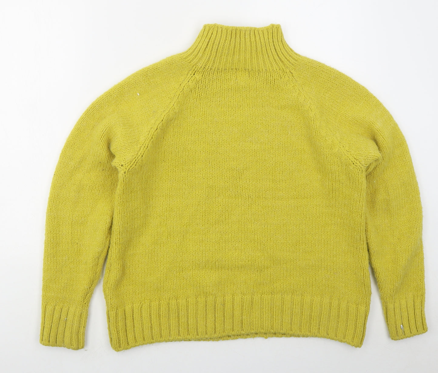 River Island Womens Yellow High Neck  Acrylic Pullover Jumper Size 16
