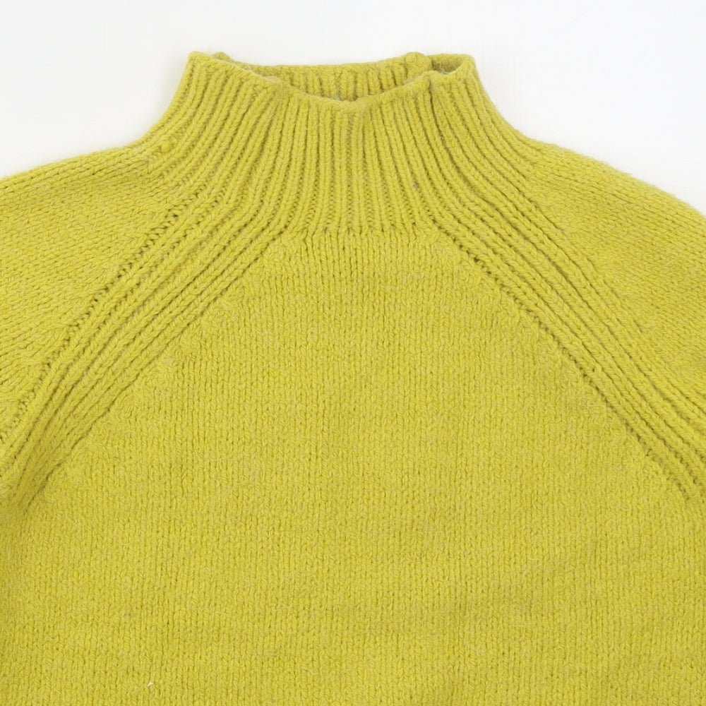 River Island Womens Yellow High Neck  Acrylic Pullover Jumper Size 16