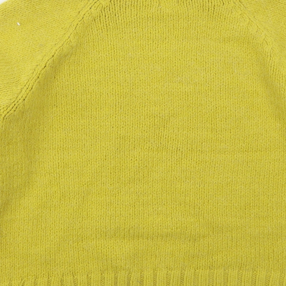 River Island Womens Yellow High Neck  Acrylic Pullover Jumper Size 16