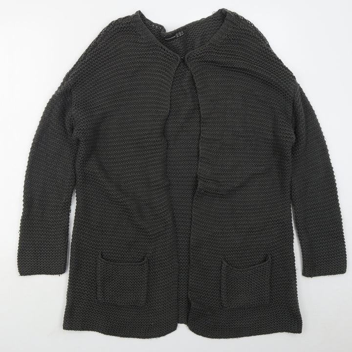 Atmosphere Womens Grey Round Neck  Acrylic Cardigan Jumper Size S