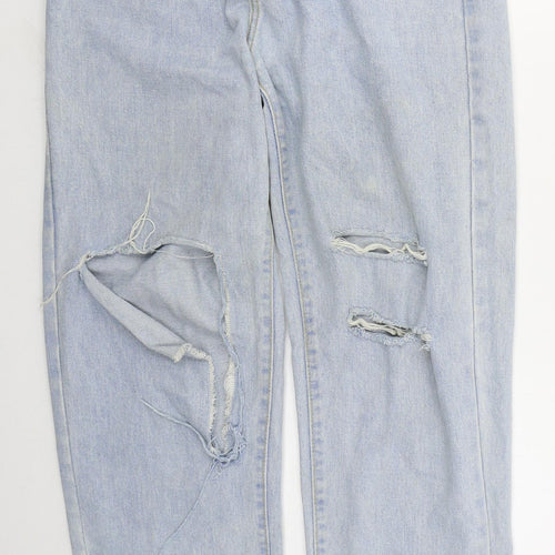 SheIn Womens Blue  Cotton Straight Jeans Size S L29 in Regular Button