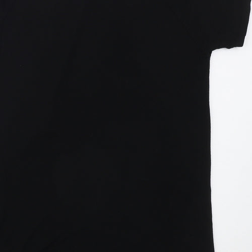 Matalan Womens Black Floral Polyester Basic T-Shirt Size 10 Round Neck