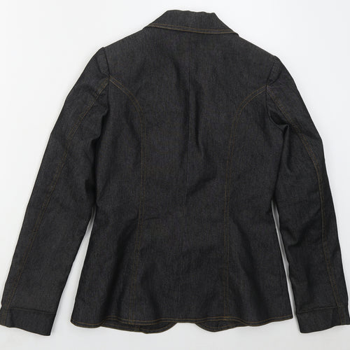 H&M Womens Blue  Cotton Jacket Suit Jacket Size M