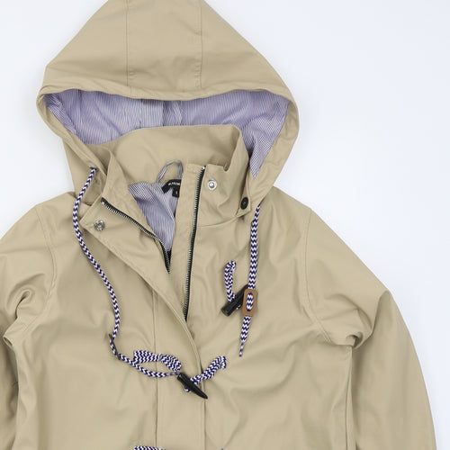 Rising Womens Beige   Rain Coat Coat Size S  Zip