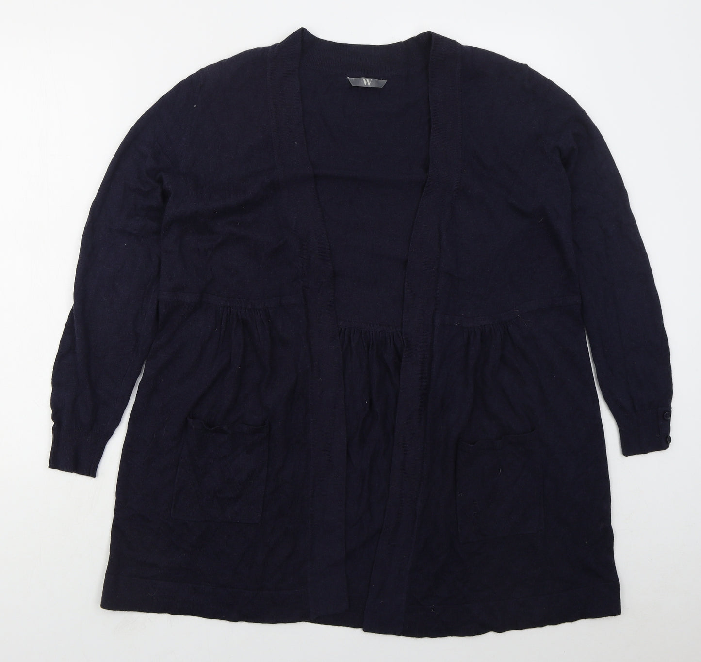 BHS Womens Blue V-Neck  Viscose Cardigan Jumper Size 18