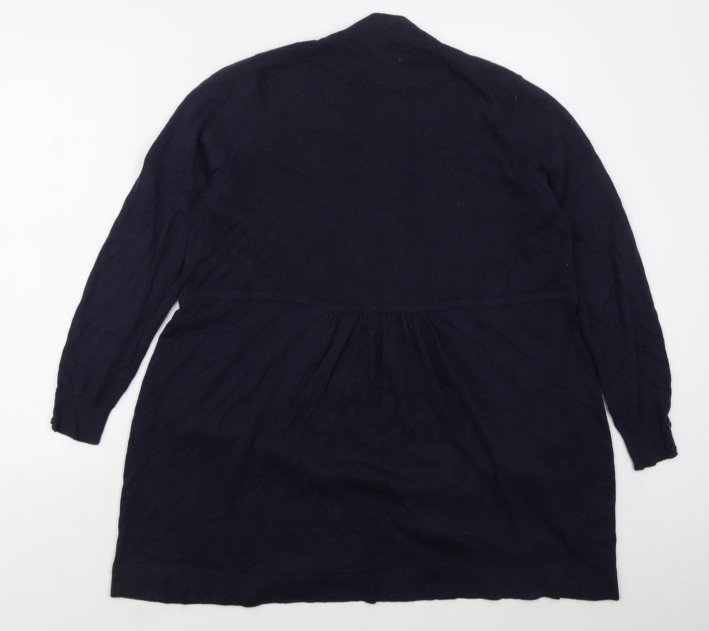 BHS Womens Blue V-Neck  Viscose Cardigan Jumper Size 18