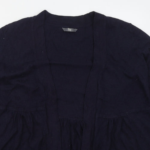 BHS Womens Blue V-Neck  Viscose Cardigan Jumper Size 18