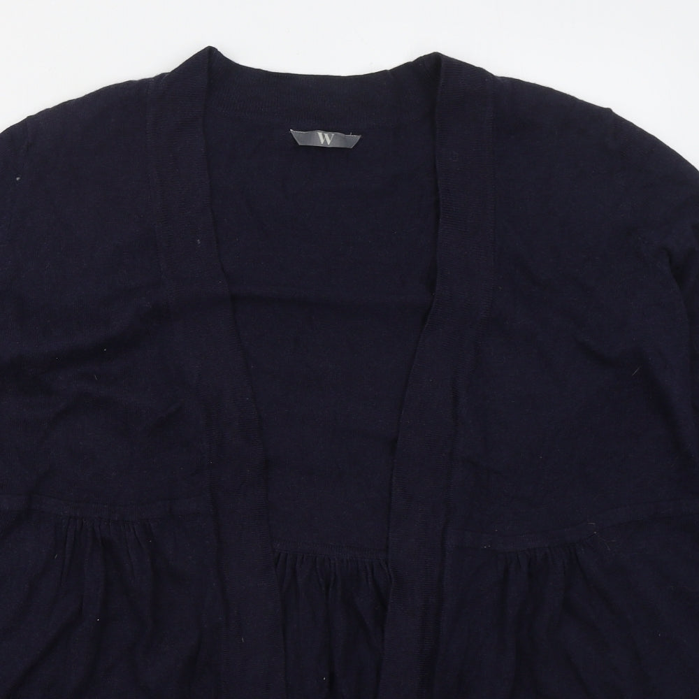 BHS Womens Blue V-Neck  Viscose Cardigan Jumper Size 18