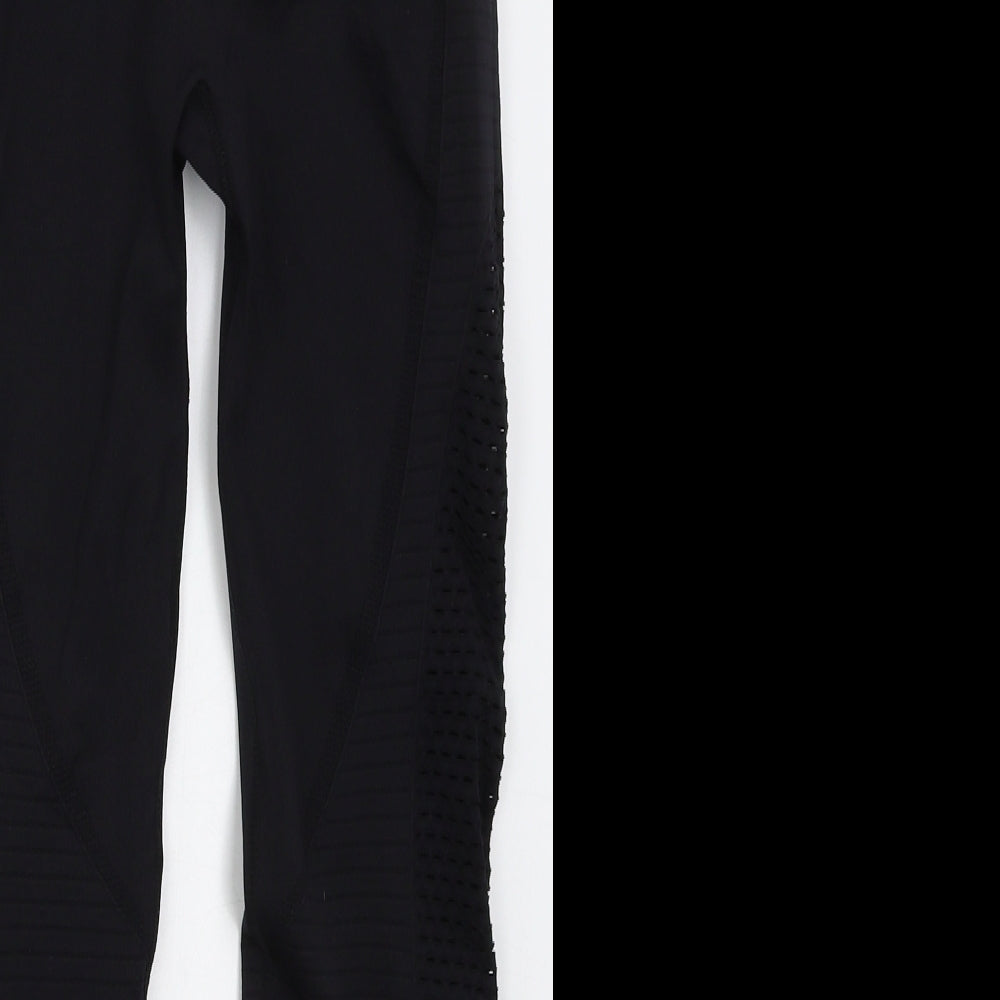 Preworn Womens Black  Nylon Compression Leggings Size M L24 in Regular