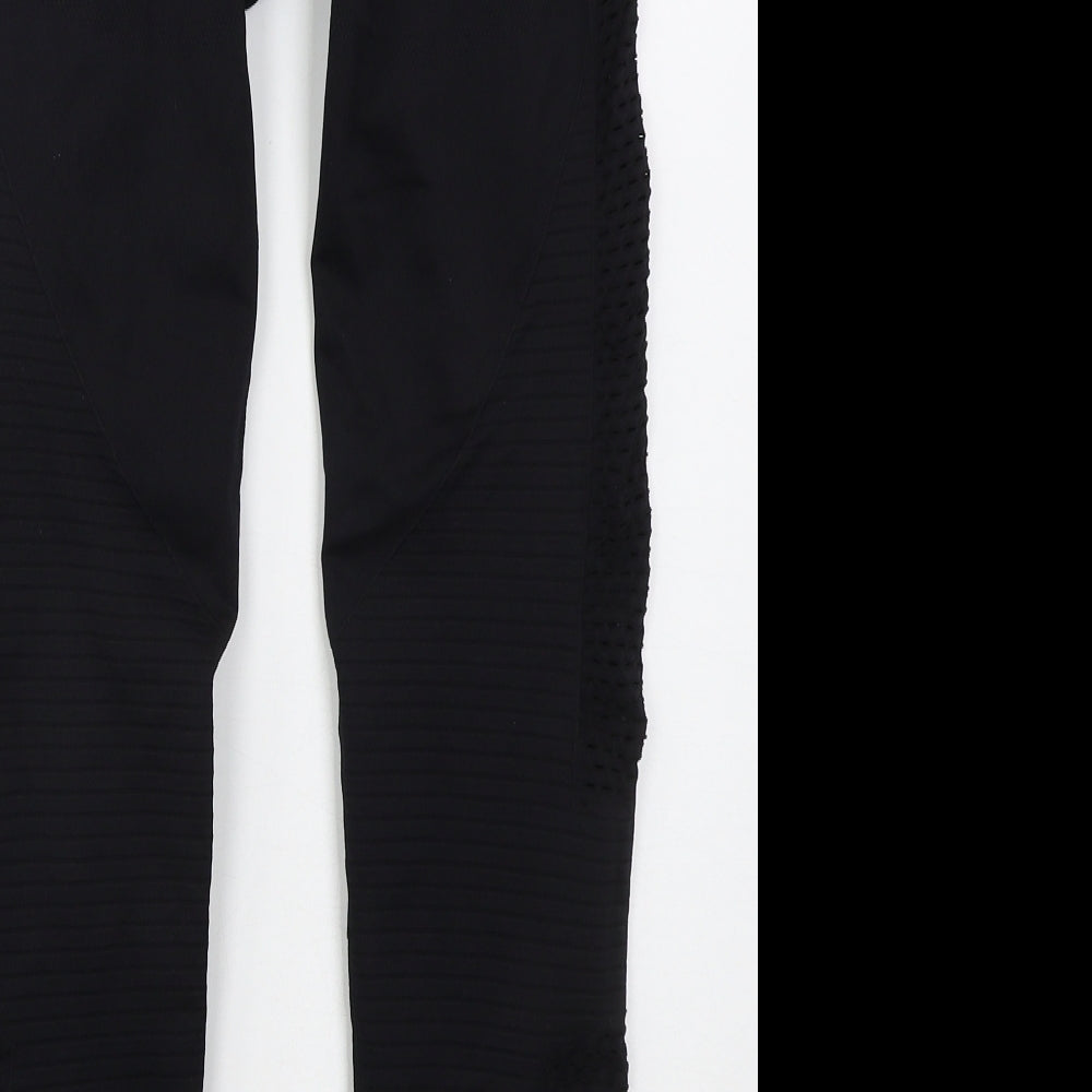 Preworn Womens Black  Nylon Compression Leggings Size M L24 in Regular