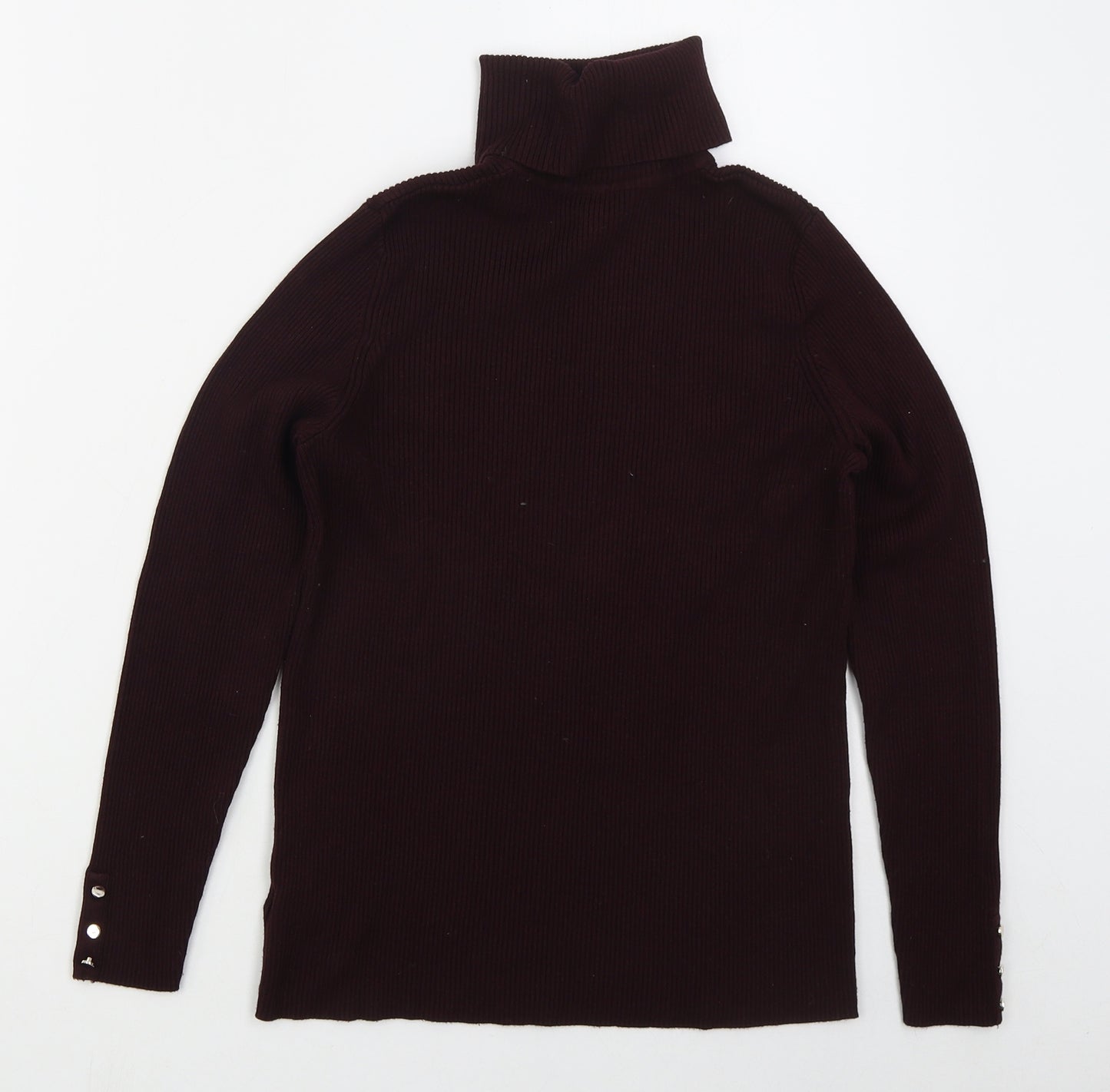 F&F Womens Red Roll Neck  Viscose Pullover Jumper Size 16   - Burgundy