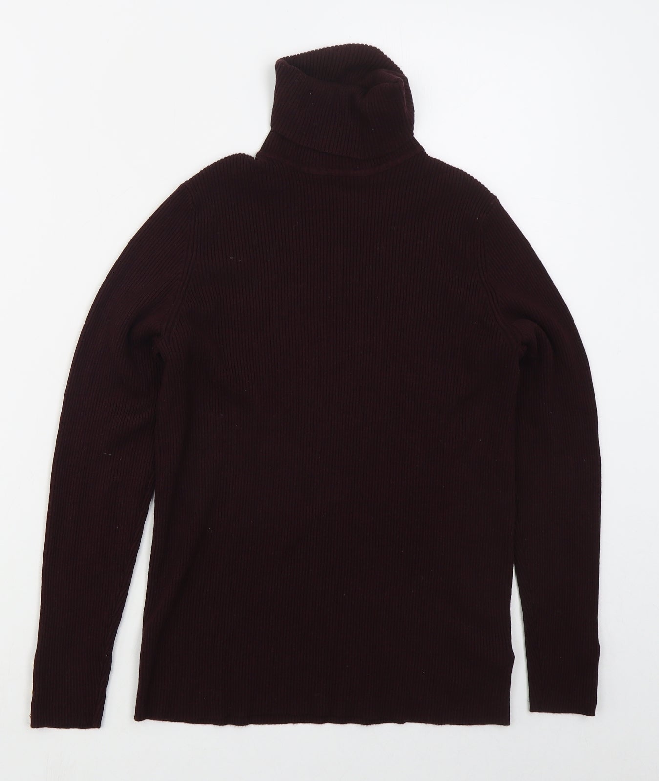 F&F Womens Red Roll Neck  Viscose Pullover Jumper Size 16   - Burgundy