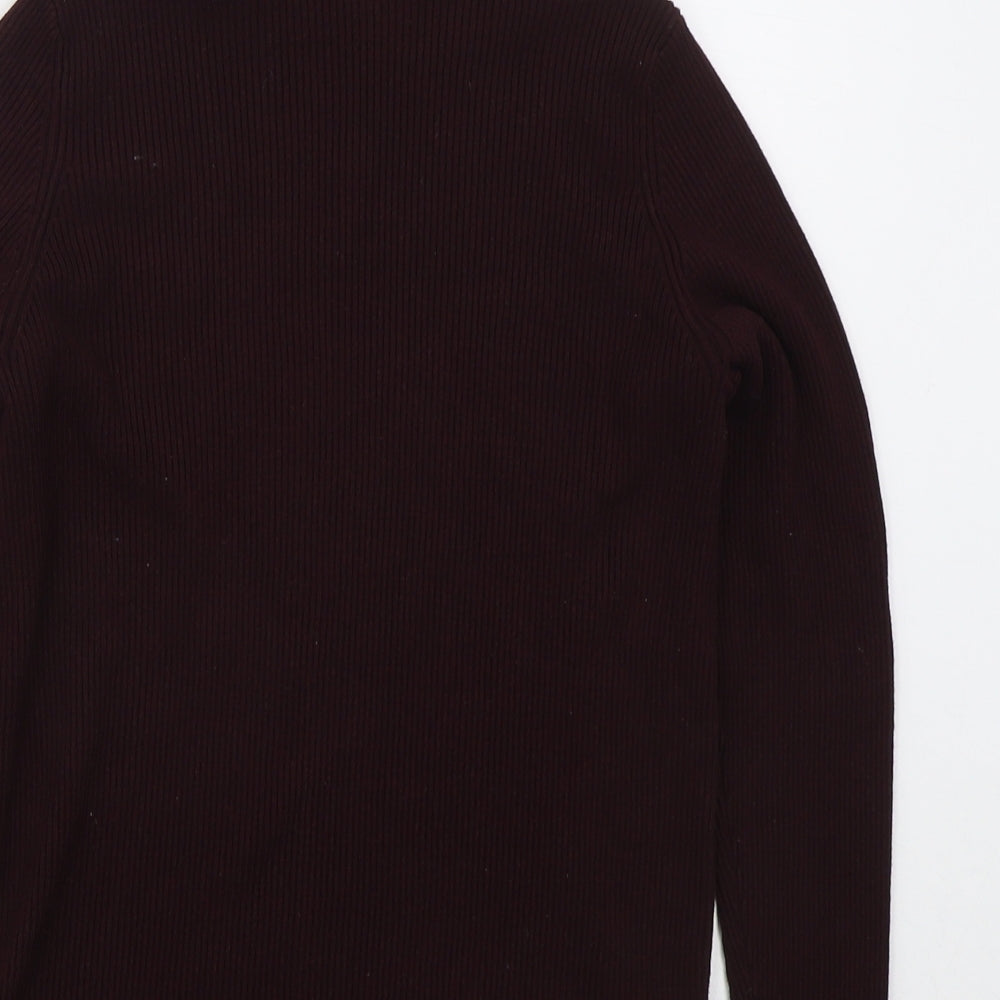 F&F Womens Red Roll Neck  Viscose Pullover Jumper Size 16   - Burgundy