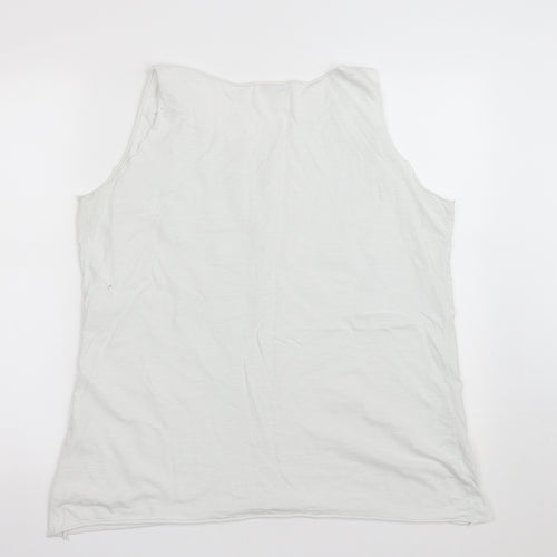 Made in Italy Womens White  Cotton Basic T-Shirt Size M Round Neck