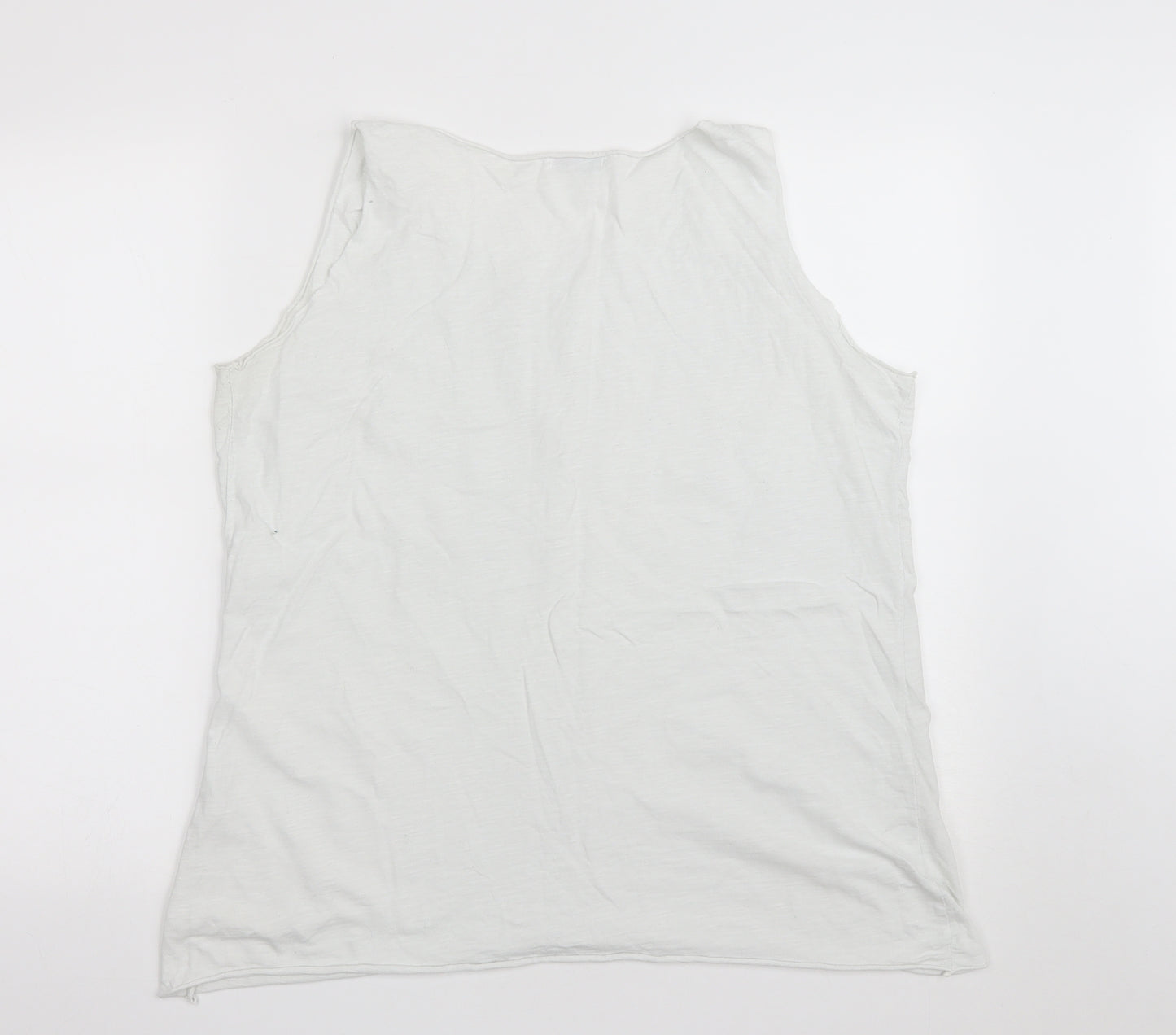 Made in Italy Womens White  Cotton Basic T-Shirt Size M Round Neck