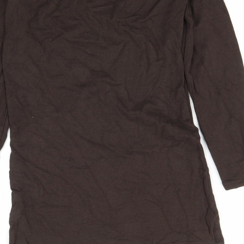 Zara Womens Brown Square Neck  Acrylic Pullover Jumper Size M